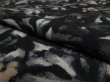 Photo4: 1C05z70 Vintage Japanese Kimono Silk  FABRIC Black Flower 49.6" (4)