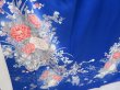 Photo2: 0819T01z950 Japanese Kimono Silk TSUKESAGE Blue Flower cart (2)