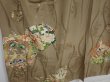 Photo3: 0621N04z720 Vintage Japanese Kimono Silk KO-FURISODE Olive-Gray Bird (3)