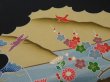 Photo3: 3i03z70 Japanese Kimono Silk  FABRIC Black Scenery 47.2" (3)