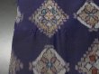 Photo8: 3F04z40 Vintage Japanese Kimono Silk MEISEN FABRIC Dark purple   59.8" (8)