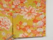 Photo6: 0731i06z310 Antique Japanese Kimono Silk Girl's Hitoe Yellow ochre Flowers (6)