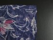 Photo6: 4B01z60 Vintage Japanese Kimono Silk  FABRIC Purplish navy Flower 41.7" (6)