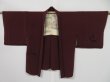 Photo8: 0713i03z610 Vintage Japanese Kimono Silk HAORI Grape-Brown Flower (8)