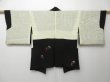 Photo8: 0806T10z570 Japanese Kimono Silk HAORI Black Flower (8)