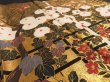 Photo2: 2S01z120 Japanese Kimono Silk Artist work FABRIC Black Bird, Flowers 46.5" (2)