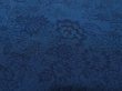 Photo3: 1W01z60 Japanese Kimono Crepe Silk  FABRIC Indigo blue Flowers 37" (3)