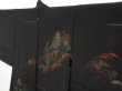 Photo2: 1502T06z390 Vintage Japanese Kimono Silk HAORI Black Scenery (2)