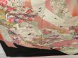 Photo3: 1013i03z1230 Japanese Kimono Silk FURISODE Black Crane (3)