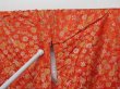 Photo9: 1027N01z1860 Vintage Japanese Kimono Silk UCHIKAKE Orangered Chrysanthemum (9)