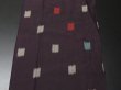 Photo4: 2W07z30 Vintage Japanese Kimono Silk MEISEN FABRIC Dark grape   52.8" (4)