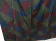 Photo3: 0528T05z840 Vintage Japanese Kimono Silk TSUMUGI Dark red Navy (3)