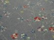 Photo2: 2J02z60 Japanese Kimono Silk  FABRIC Gray Camellia 47.2" (2)