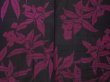 Photo4: 1328T03z470 Vintage Japanese Kimono Silk HAORI Black-Purple Cattleya (4)