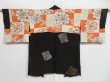 Photo1: 1422i07z490 Vintage Japanese Kimono Silk HAORI Black Shikishi (1)