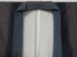 Photo7: 1119T03z860 Japanese Kimono Silk TSUMUGI Navy-Gray Stripe (7)