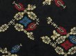 Photo4: 0604i09z450 Vintage Japanese Kimono Silk HAORI Black Flower (4)