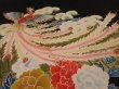 Photo2: 1M01z180 Japanese Kimono Silk  FABRIC Black Phoenix 40.9" (2)