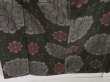 Photo3: 1004i04z520 Vintage Japanese Kimono Silk TSUMUGI Dark olive brown Flowers (3)