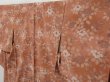 Photo1: 1614T07z940 Japanese Kimono Crepe Silk KOMON Light brown Camellia (1)