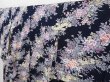 Photo2: 1501T07z900 Japanese Kimono Silk KOMON Navy Peony (2)