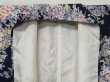 Photo9: 1501T07z900 Japanese Kimono Silk KOMON Navy Peony (9)