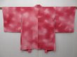 Photo1: 0819T10z600 Japanese Kimono Silk HAORI Pink Flower (1)