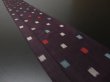 Photo1: 2W07z30 Vintage Japanese Kimono Silk MEISEN FABRIC Dark grape   52.8" (1)