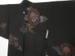 Photo2: 1403T03z440 Vintage Japanese Kimono Silk HAORI Black Flower (2)