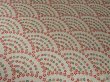 Photo2: 1S05z80 Japanese Kimono Silk  FABRIC Off-white Seigaiha, Flowers 64.6" (2)