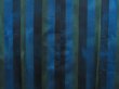 Photo4: 1328i06z450 Vintage Japanese Kimono Silk LONG HAORI COAT Dark Blue Stripe (4)