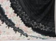 Photo5: 1613i02z890 Japanese Kimono Silk HITOE HOUMONGI Black Flower (5)