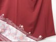 Photo6: 1502T02z970 Japanese Kimono Silk TSUKESAGE Wine red Flowers (6)