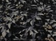 Photo2: 1C05z70 Vintage Japanese Kimono Silk  FABRIC Black Flower 49.6" (2)