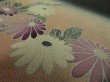 Photo5: 2H05z80 Japanese Kimono Silk  FABRIC Black Chrysanthemum 50.4" (5)