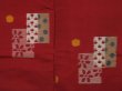 Photo5: 0526i01z460 Vintage Japanese Kimono Silk MEISEN LONG HAORI Dark red Flower (5)