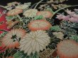 Photo4: 2N04z80 Japanese Kimono Silk  FABRIC Black Hanaguruma 51.2" (4)