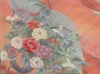 Photo6: 0909i04z900 Japanese Kimono Silk KOMON Coral pink Flowers (6)