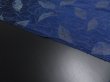 Photo6: 1C02z70 Vintage Japanese Kimono Silk  FABRIC Navy Leaves 40.2" (6)