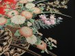 Photo3: 2N04z80 Japanese Kimono Silk  FABRIC Black Hanaguruma 51.2" (3)