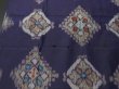 Photo7: 3F04z40 Vintage Japanese Kimono Silk MEISEN FABRIC Dark purple   59.8" (7)