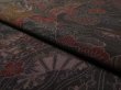 Photo3: 2S01z70 Japanese Kimono Crepe Silk  FABRIC Dark brown Flowers 41.7" (3)