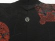 Photo6: 0906i02z600 Vintage Japanese Kimono Silk HAORI Black Flowers (6)