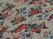 Photo2: 1H09z70 Japanese Kimono Crepe Silk  FABRIC Off-white Flowers, Butterfly 83.5" (2)