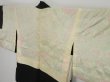 Photo8: 0723i06z540 Vintage Japanese Kimono Silk HAORI Black Flowers (8)