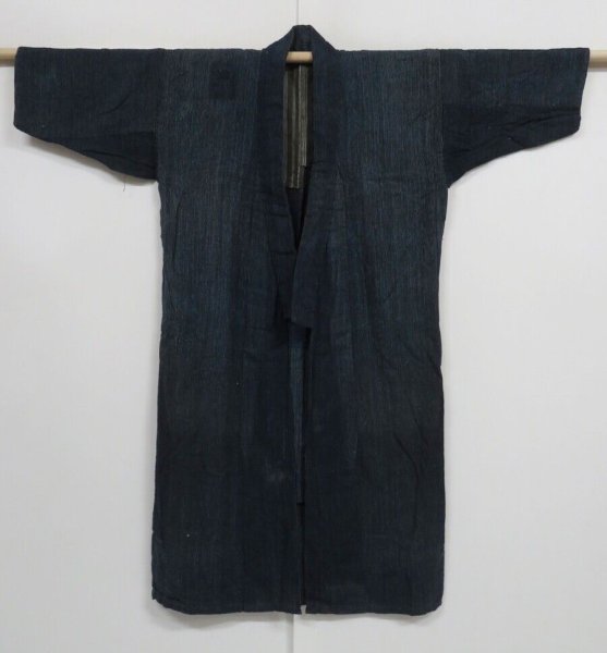 Photo1: 0803N02z640 Antique Japanese Kimono Momen NORAGI BORO Indigo (1)