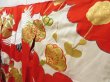 Photo2: 2214T04z3500 Vintage Japanese Kimono Silk UCHIKAKE Flying crane Red (2)