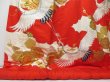 Photo5: 2214T04z3500 Vintage Japanese Kimono Silk UCHIKAKE Flying crane Red (5)