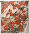 Photo1: 2213T01z1100 Vintage Japanese Kimono Silk FURISODE Bird Off-white (1)