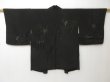 Photo2: 2301T02z550 Vintage Japanese Kimono Silk HAORI Grove Black (2)